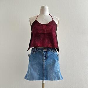 handmade red sparkly halter top